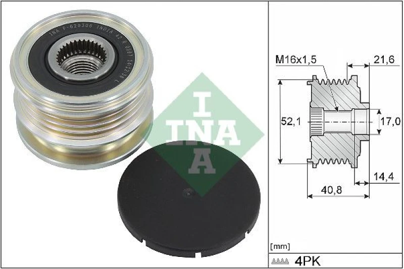 Image of Alternator clutch pulley INA 535 0345 10
