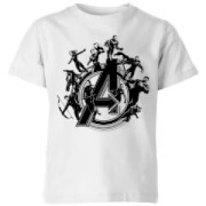 Image of Avengers Endgame Hero Circle Kids T-Shirt - White - 11-12 Years