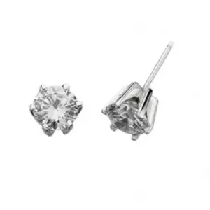 image of Beginnings Sterling Silver E2285C Clear Cz Round Stud Earrings