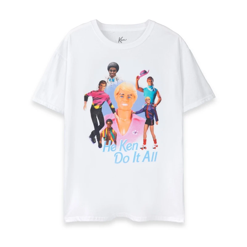 Image of Barbie Men Short Sleeved T-Shirt in White Size: large White L Male 5063203032082