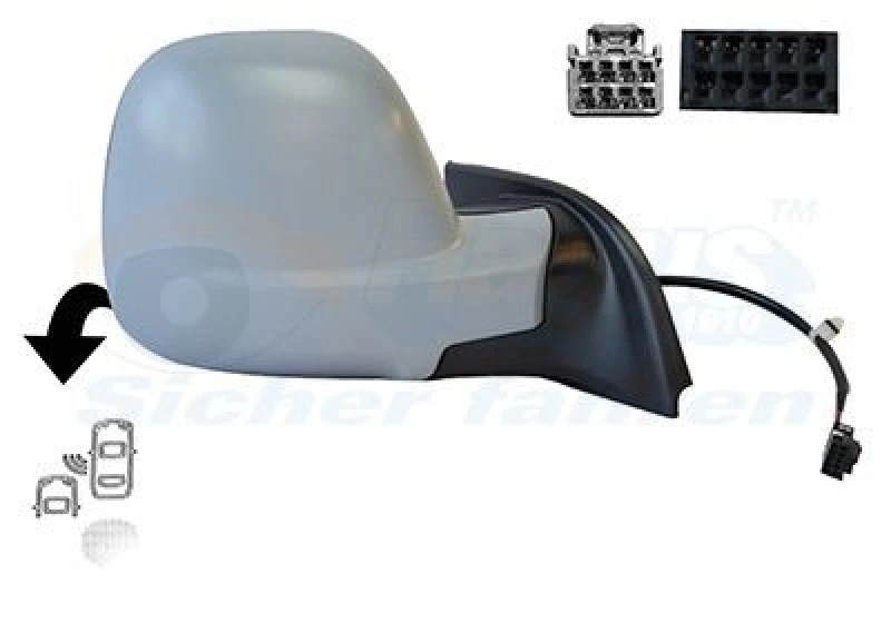 Image of VAN WEZEL Wing mirror VAN WEZEL 0991828