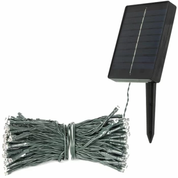 Image of 2 Pack LED String Lights / Solar Powered / Outdoor Lighting / IP44 Weatherproof / 3 Colours and 3 Pack Sizes (2PK of 200, Multicoloured) - Gardenkraft