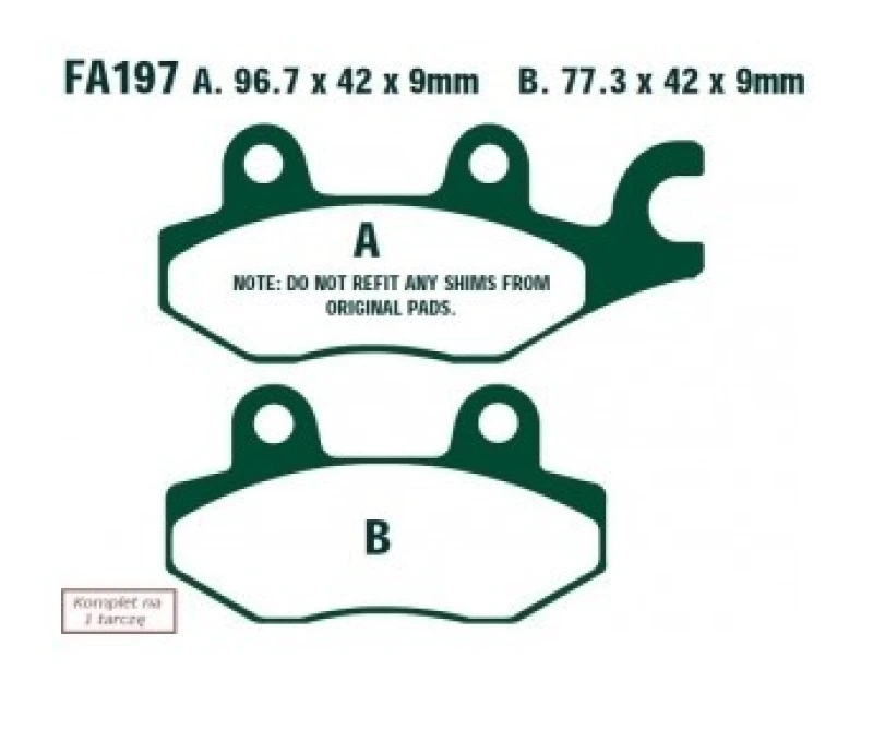 Image of EBC Brakes Brake pad set EBC Brakes SFA197HH