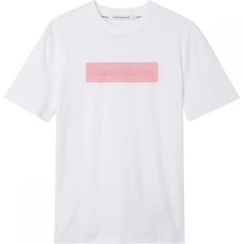 Image of Calvin Klein Jeans Hero Logo T Shirt - Bright WHT YAF