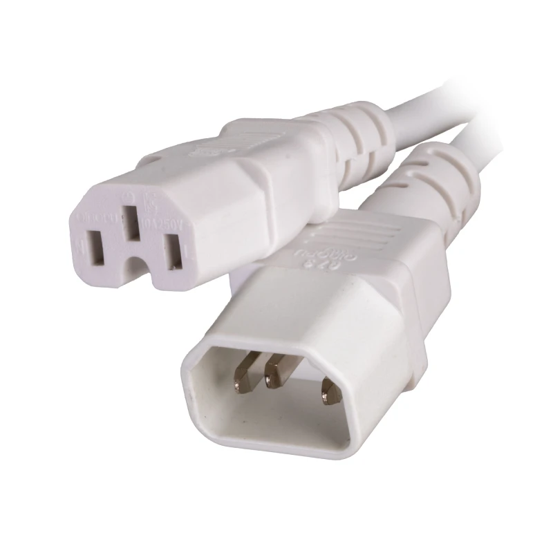Image of Cablenet CNL 1M C14-C15 Wh Rbr 0.75MM White IEC C14 IEC C15