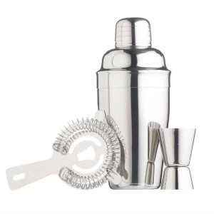 image of Bar Craft BarCraft 3 Piece Stainless Steel Cocktail Kit