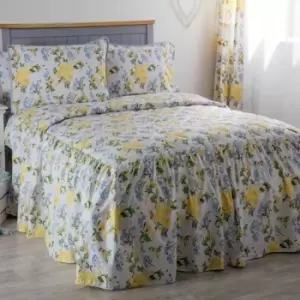 Image of Belledorm Arabella Country Dream Bedspread (King) (White/Blue/Lemon/Green)