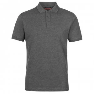 image of Pierre Cardin Plain Polo Shirt Mens - Charcoal Marl