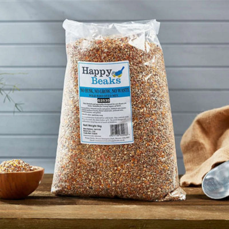 Image of Garden Gear Happy Beaks No Mess Wild Bird Seed - No Grow No Husk No Waste Feed Mix High Energy Premium Food (28Kg)