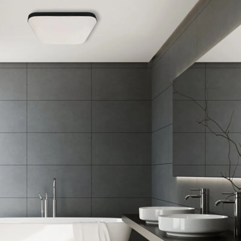 Image of Milagro Nemo LED Auto Ceiling Lamp 33cm Robust For Indoor Outdoor Bathroom PIR Black unisex