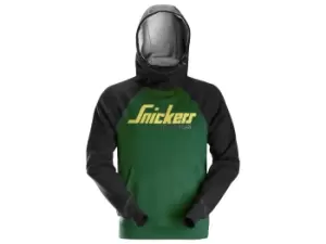 Image of Snickers 28893904009 Logo Hoodie Forest Green/Black XXXL