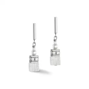 Image of GeoCUBE Precious Fusion Pearls White Earrings 5086/21-1400