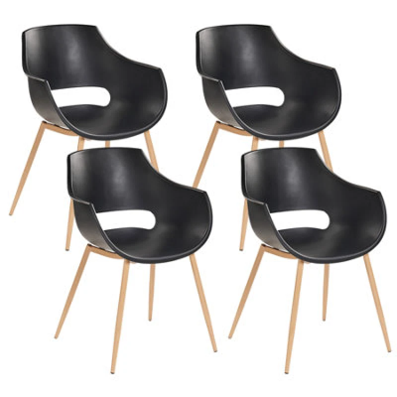 Image of Beliani Set Of 4 Dining Chairs Millers Black