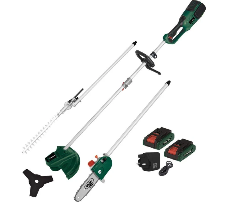 Image of Webb X Series WEV20X2MT 40v Cordless Brushless Garden Multi Tool 2 x 4ah Li-ion USB Charger WEV20X2MTB4X