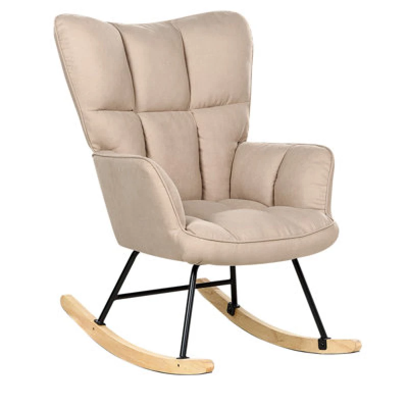 Image of Beliani Rocking Chair Oulu Fabric Beige