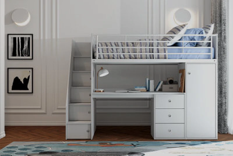 Image of Flintshire Dakota Grey Wooden High Sleeper Bed - 3ft Single