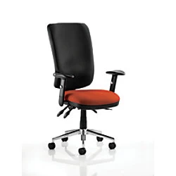 Image of Dynamic Independent Seat & Back Task Operator Chair Height Adjustable Arms Chiro Black Back, Tabasco Red Seat Without Headrest High Back