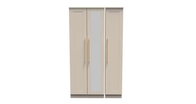 Image of Helmsley Tall Triple Mirror Wardrobe In Kashmir Matt (Ready Assembled)
