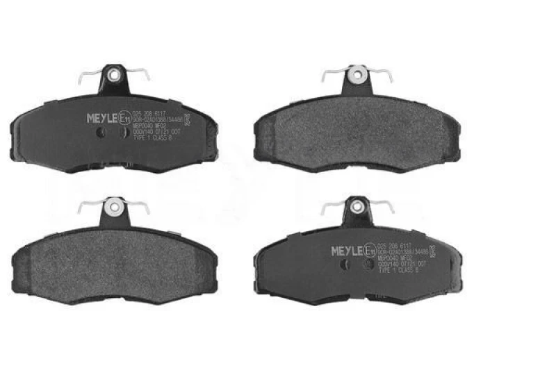 Image of MEYLE 025 208 6117 Brake pad set Front Axle, excl. wear warning contact, Original Quality, with anti-squeak plate Brake Pad Set,disc brake (402)