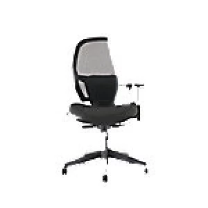 Image of Influx Amaze Synchronous Mesh High Back Chair Black Upholstery with Metal Frame with Adjustable Arms