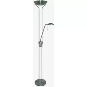 image of Searchlight Mother & Child - 2 Light Mother and Child Floor Lamp Uplighter Satin Silver, G9