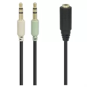 Image of Goobay Stereo 4-pin / 2x 3-pin 3.5mm Audio Adapter - Black