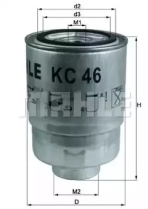 image of Fuel Filter KC46 78728289 by MAHLE Original