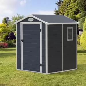 Image of Gudrum Plastic Garden Shed 6x4ft With Base Kit