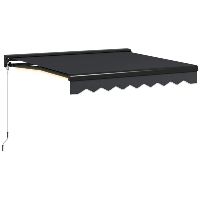 Image of Outsunny 2.5 x 2m Electric Awning with LED Light, Grey 840-256V71GY