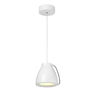 Image of 1 Bulb Ceiling Pendant Light Fitting White Painted LED 18W Bulb