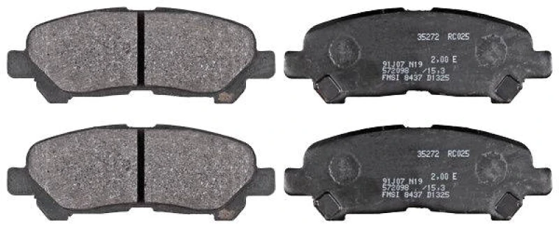 Image of A.B.S. 35272 Brake pad set not prepared for wear warning indicator Brake Pad Set,disc brake (402)