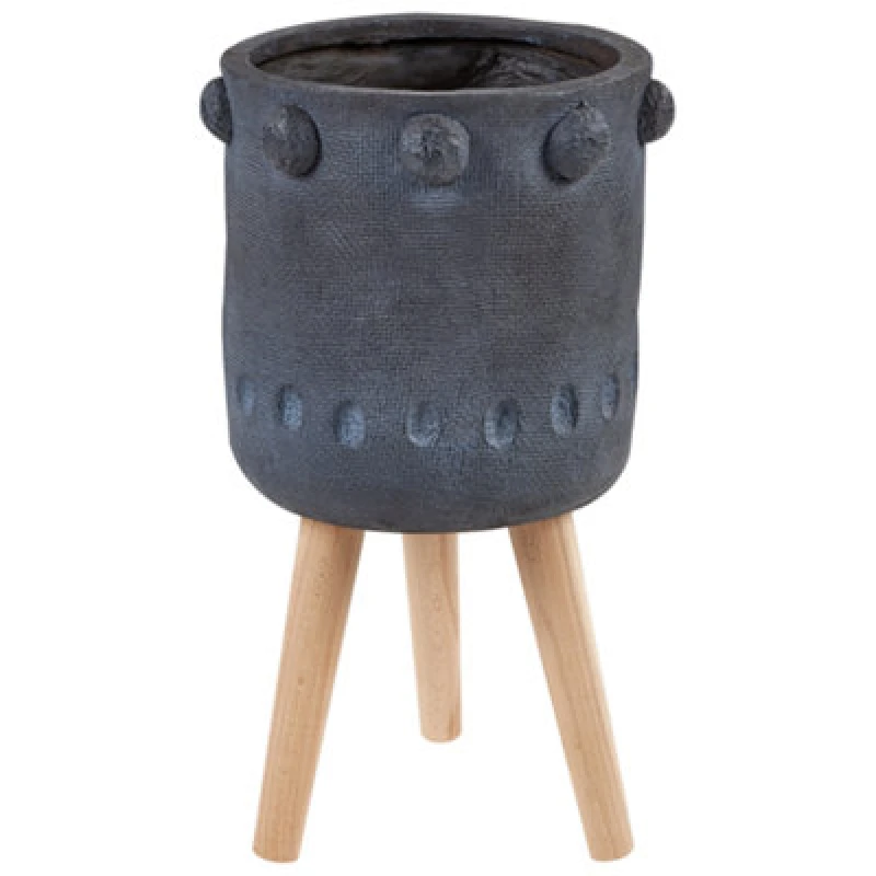 Image of Beliani Elevated Plant Pot Brunnera 24cm Graphite Grey