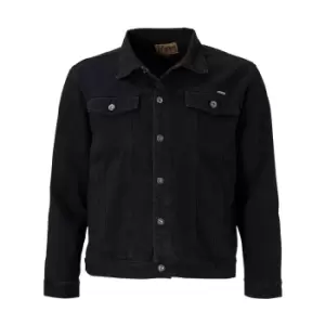 image of Duke Mens Kingsize Western Trucker Style Denim Jacket (3XL) (Black)