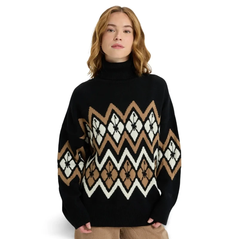 Image of Roxy Womens turtleneck sweater Roxy Saltwater Lover Noir Female M