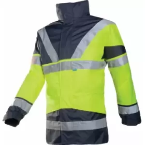 Image of Sioen Medium Hi-vis Skollfield 4 in 1 Jacket Yellow & Navy - Yellow/Navy Blue Navy