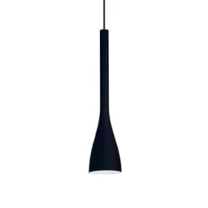 Image of Flut 1 Light Small Ceiling Pendant Black, E14