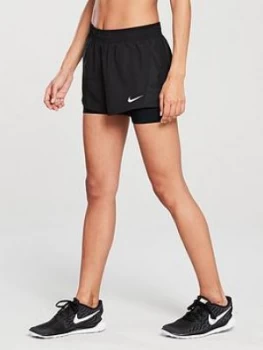 Image of Nike Run 10k 2 In 1 Short Black Size L Women