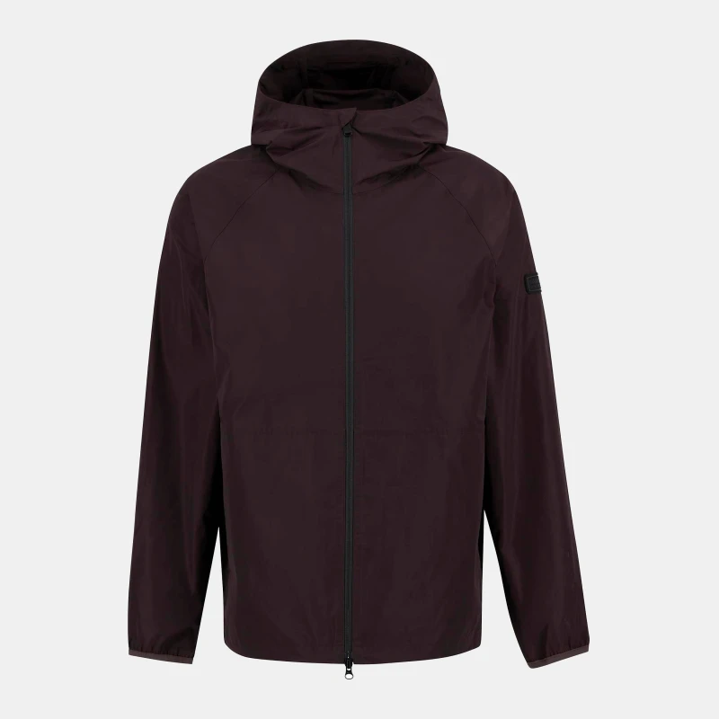 Image of Barbour International Mens Peckett Water Resistant Hooded Long Sleeve Rain Anorak Java Red male 2XL