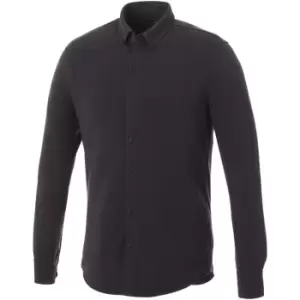 Image of Elevate Mens Bigelow Long Sleeve Pique Shirt (2XL) (Storm Grey)