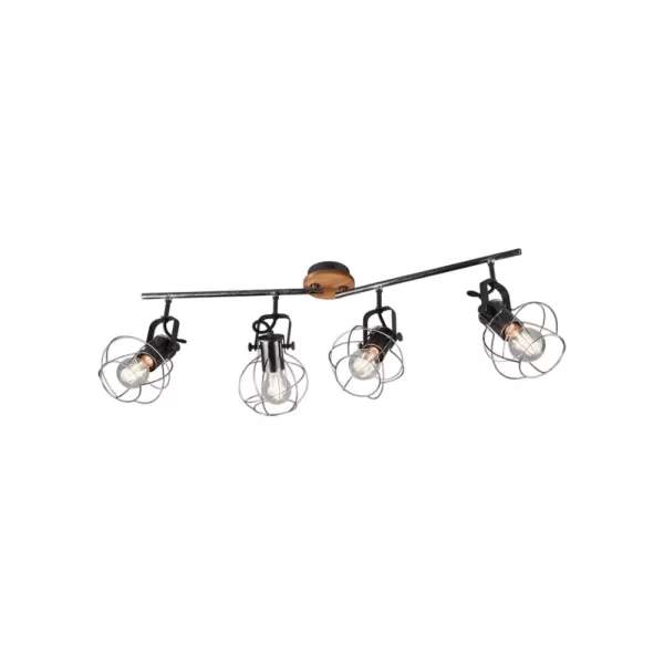 Image of Madras Vintage 4 Light Ceiling Spotlight Bar Antique silver