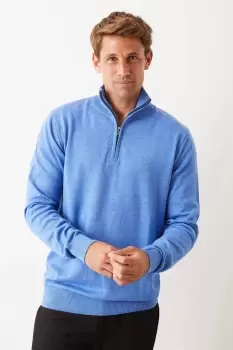 Image of Mens Long Sleeve Zip Neck Jumper