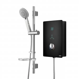 image of Wickes Hydro LED Lit Touch Control Electric Shower Kit - Black/Chrome 8.5kW