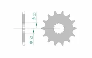 image of AFAM Steel Standard Front Sprocket 27500 - 520, Size 85 cm, Size 85 cm