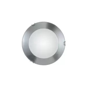 Image of Moon Lifestyle Simple Flush Ceiling Light Chrome, 1x E27