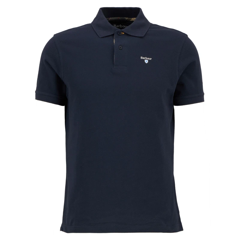 Image of Barbour Tartan Pique Polo Shirt New Navy 3XL