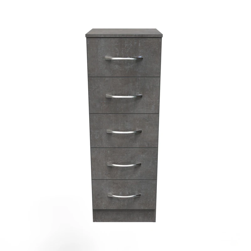 Image of Heddon 5 Drawer Tallboy In White Matt (Ready Assembled)