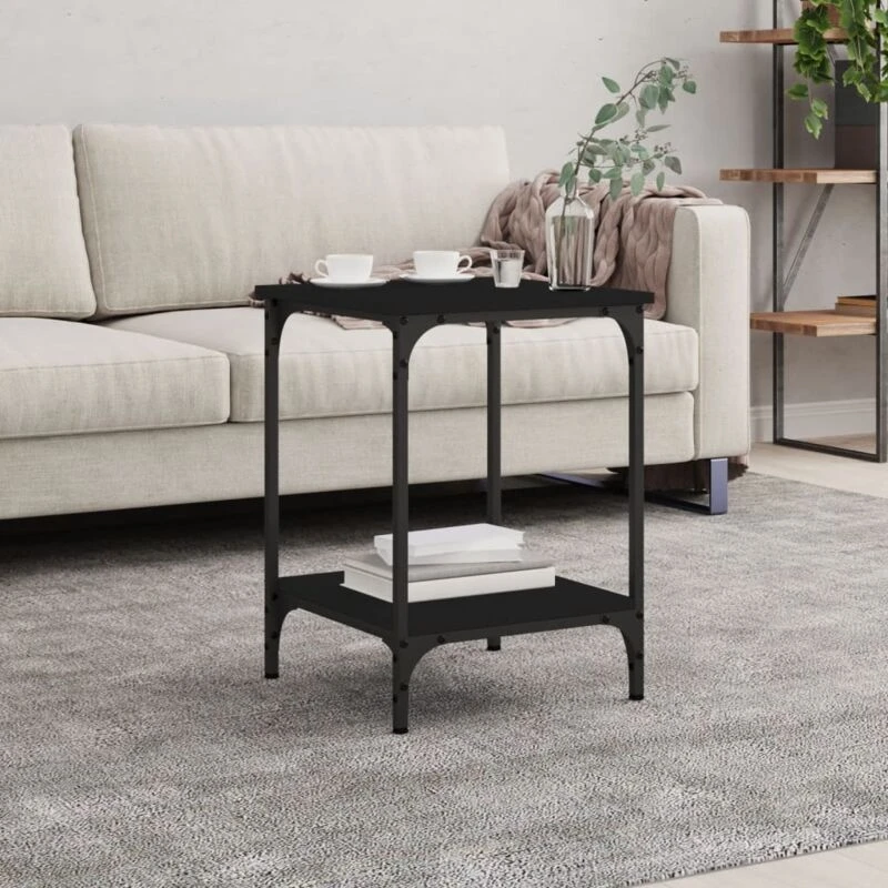 Image of Vidaxl Coffee Table Black 40X40X55cm Engineered Wood, Black 832823