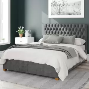 image of Monroe Firenze Velour Ottoman Bed Frame Charcoal