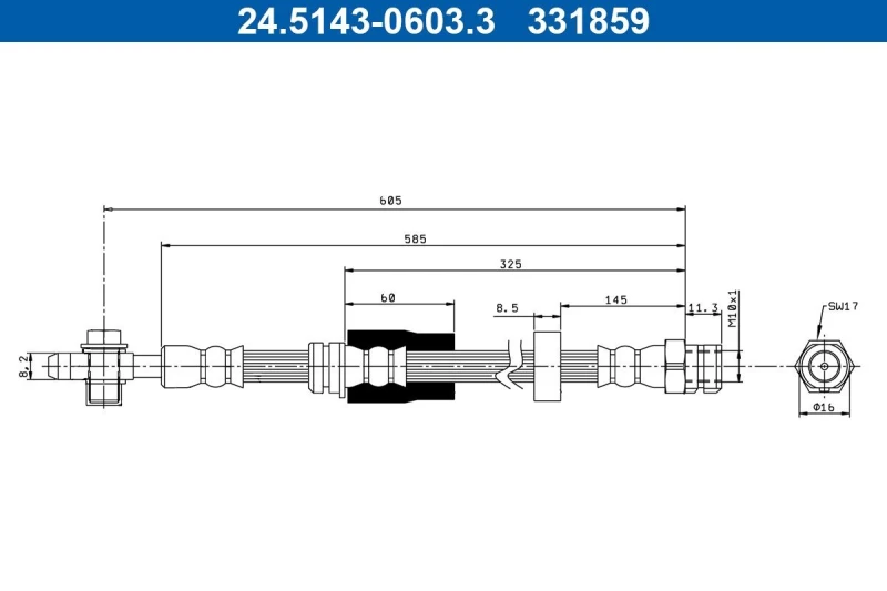 Image of Brake hose ATE 24.5143-0603.3
