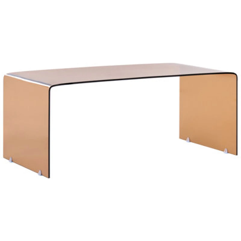 Image of Beliani Coffee Table Kendall Tempered Glass Brown